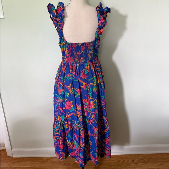 J. Crew Blue and Orange Smocked Sundress - Picture 6 of 7